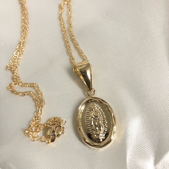 18k Gold Filled Virgin Guadalupe Necklace - Picture 5 of 9
